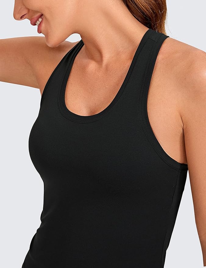 CRZ YOGA Butterluxe Racerback Tank Tops for Women - Yoga Workout Casual Gym Athletic Camisole Tight Sleeveless Shirts