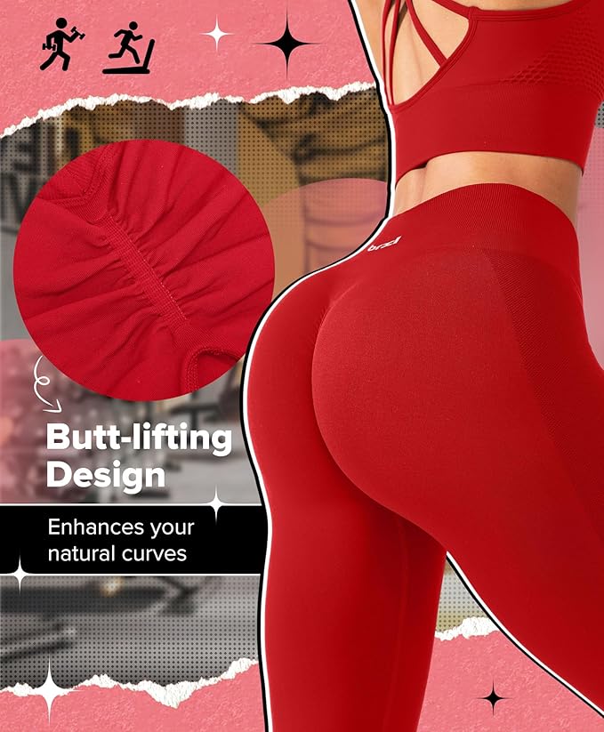 BRXL Butt Lifting Lycra No Front Seam Workout Leggings for Women Tummy Control High Waist Seamless Gym Running Leggings