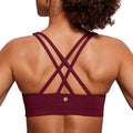 CRZ YOGA Naked Feeling Strappy Padded Sports Bras for Women - Fitness Workout Top Criss Cross Back Yoga Cami