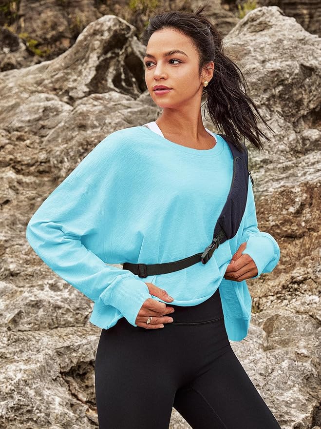 Panadila Womens Open Back Workout Top Long Sleeve Athletic Shirts Casual Crop Running Tee Y2k Yoga