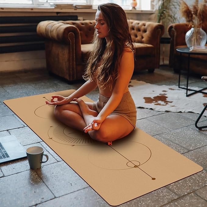 Premium Cork Yoga Mat Non Slip Thick Cork Exercise & Fitness Mat for Yoga, Pilates, & Home Workouts(72" x 24" x 5mm Thick)