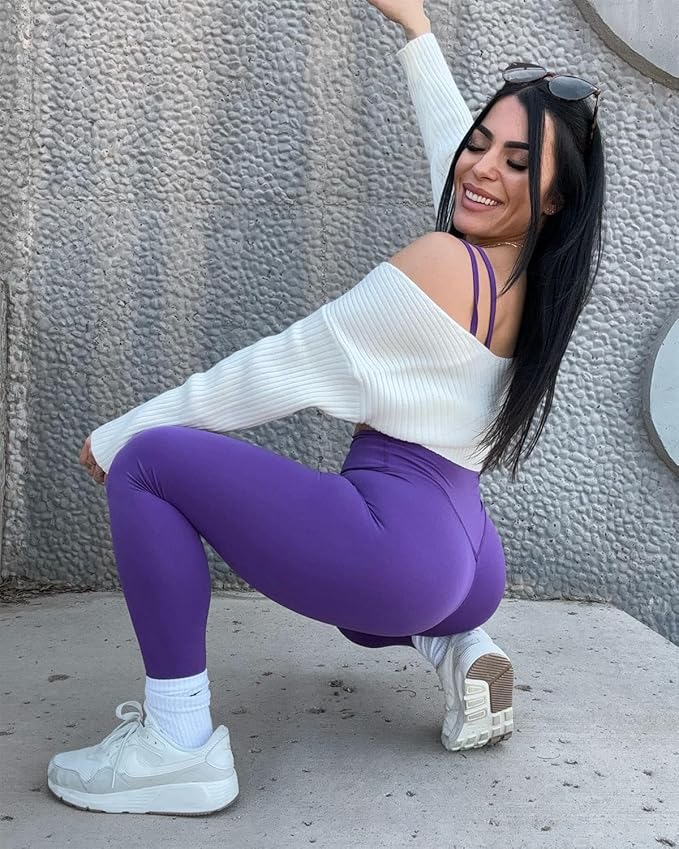 Unthewe Naked-Feel No Front Seam Leggings for Women - High Waisted Buttery Soft Workout Yoga Pants 25"