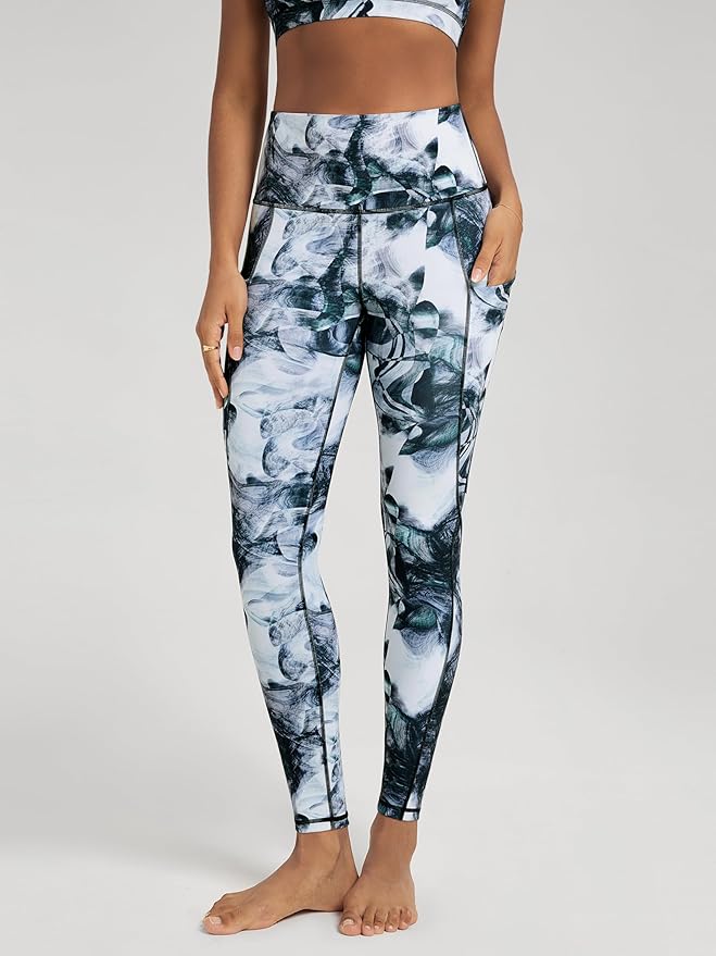 ODODOS Women's High Waisted Yoga Leggings with Pockets, Tummy Control Non See Through Workout Athletic Running Yoga Pants