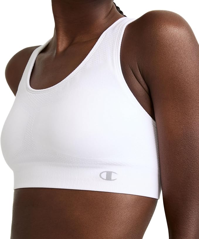 Champion Women's Sports Bra, Infinity Racerback, Moderate Support, Seamless Sports Bra for Women