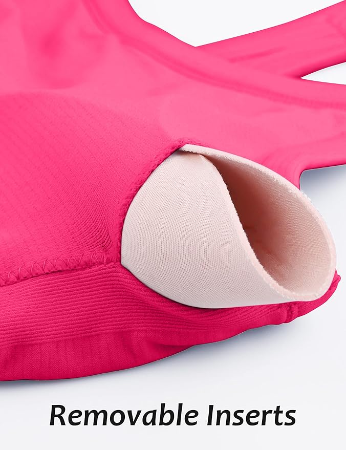 MathCat Workout Tank Tops for Women with Built in Bra, Sleeveless Gym Tops Seamless Racerback Athletic Yoga Shirts