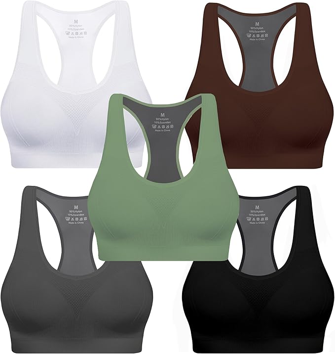 MIRITY Women Racerback Sports Bras - High Impact Workout Gym Activewear Bra