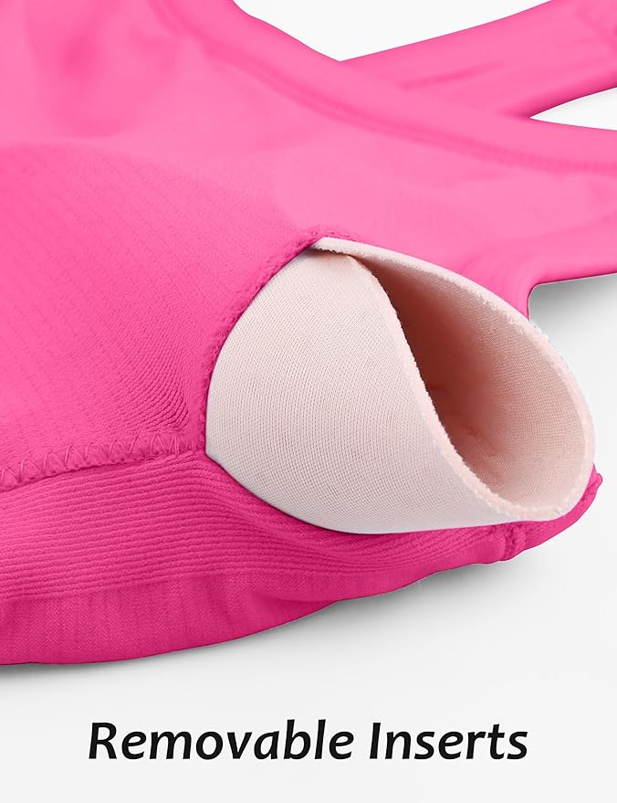MathCat Workout Tank Tops for Women with Built in Bra, Sleeveless Gym Tops Seamless Racerback Athletic Yoga Shirts