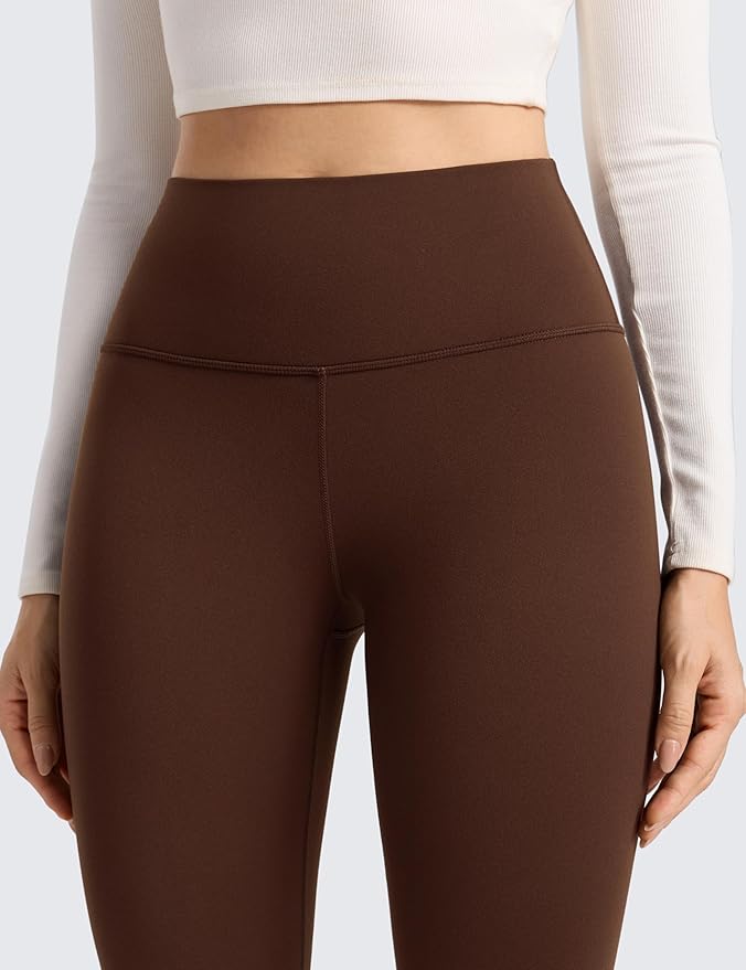 CRZ YOGA Matte Thermal Fleece Lined Leggings 28'' - Casual Lounge Workout Womens Yoga Full Length Pants Winter Warm