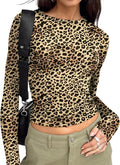 Trendy Queen Womens Long Sleeve T Shirts Fall Fashion 2026 Basic Crop Tops Going Out Outfits Y2k Clothes