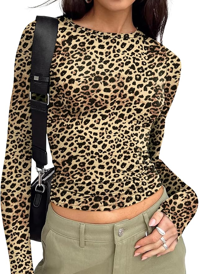 Trendy Queen Womens Long Sleeve T Shirts Fall Fashion 2026 Basic Crop Tops Going Out Outfits Y2k Clothes