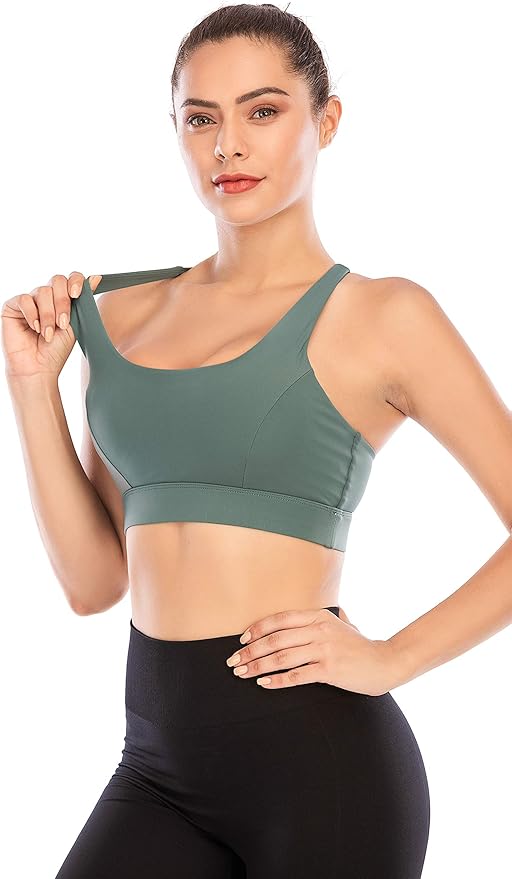 RUNNING GIRL Sports Bras for Women,Padded Sports Bra Tank Top Sexy Crisscross Back High Impact Longline Workout Yoga Bra