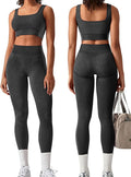 OLCHEE Womens Workout Sets 2 Piece Seamless Square Neck Sports Bra Padded Butt Lifting Leggings High Waist Yoga Gym Outfits