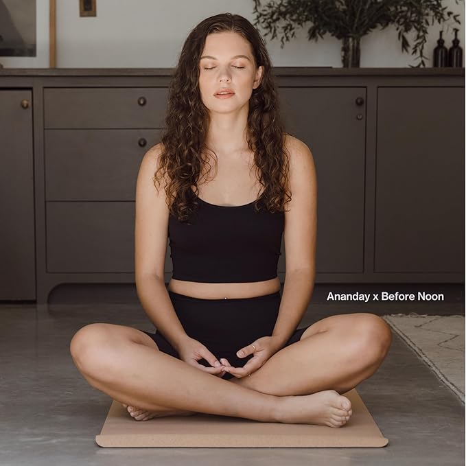 Ananday Premium Cork Yoga Mat - Sustainable, Non-Toxic & PVC-Free, Non-Slip, Perfect for Hot Yoga, Pilates & Exercise - Cushioned for Superior Comfort & Support