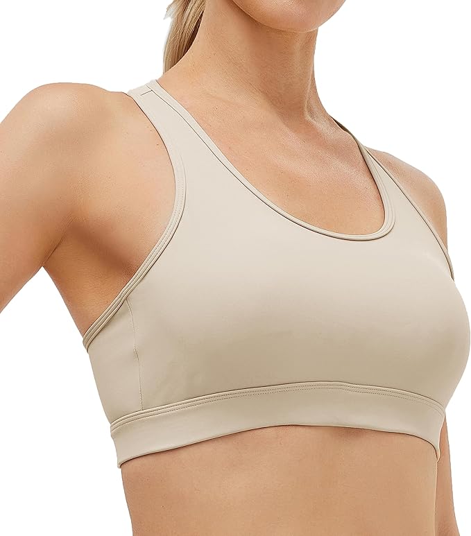 Oalka Women's Racerback Sports Fitness Support Workout Running Bras