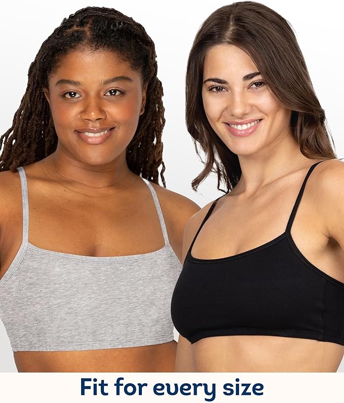 Fruit of the Loom Women's Spaghetti Strap Cotton Pullover Sports Bra Value Pack