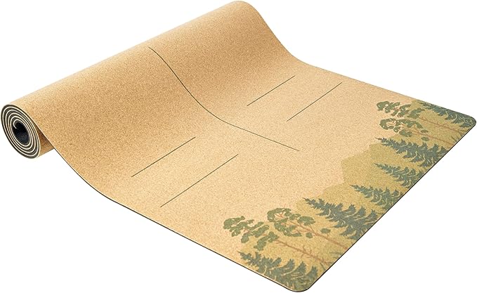Cork Yoga Mat with Natural Rubber Base, Extra Size, Thickness and Support, Excellent Cushion & Grip, Non-Slip, Non-Toxic, Sweat-Resistant, Sustainable, Eco-friendly Exercise Mat