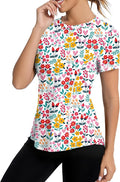 AVOOGUE Women's Short Sleeve Workout Tops Quick Dry Athletic UPF50+ Sun Protection Shirts Gym Hiking Running Yoga Clothes