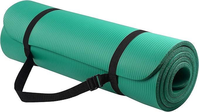Fitvids Yoga Mat, 1/2-Inch Extra Thick High Density Exercise Mat, Anti-Tear Exercise Yoga Mat with Carrying Strap, Suitable for Various Yoga Exercises