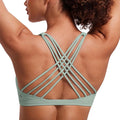 CRZ YOGA Naked Feeling Strappy Sports Bras for Women - Criss Cross Back Wireless Padded Cami Yoga Workout Top