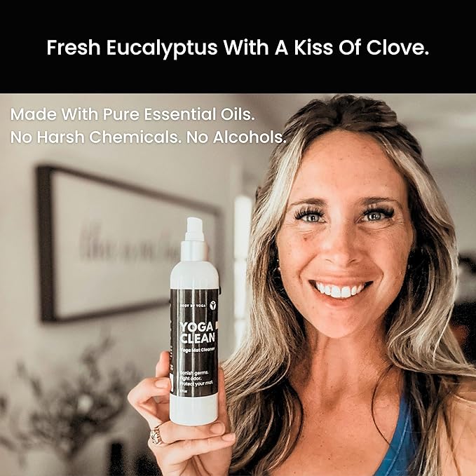 Yoga Clean – Eco-Friendly Yoga Mat Cleaner & Deodorizing Spray | Neutralizes Sweat & Odor to Protect Your Mat | 8 oz Plant-Based Formula, Spa-Like Scent, Made in the USA