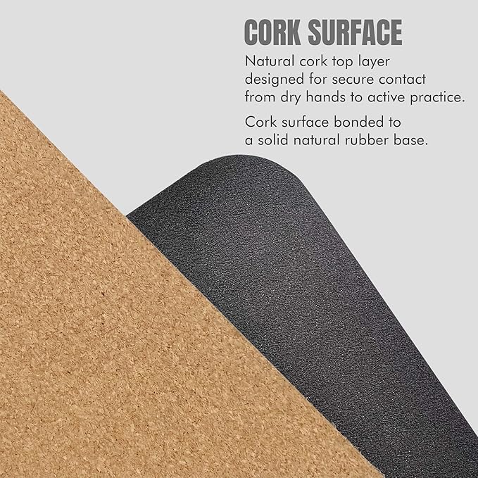 ORW Non Slip Hot Yoga Mat - Grip Surface & Natural Rubber Base, REACH Tested, Home & Studio Practice