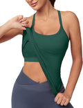 MathCat Workout Tank Tops for Women with Built in Bra, Sleeveless Gym Tops Seamless Racerback Athletic Yoga Shirts