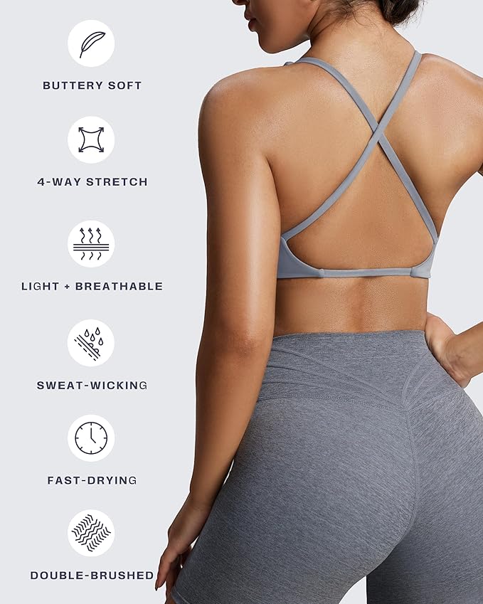 Aoxjox Women's Workout Sports Bras Fitness Metamorph Sienna Twist Bra Yoga Crop Tank