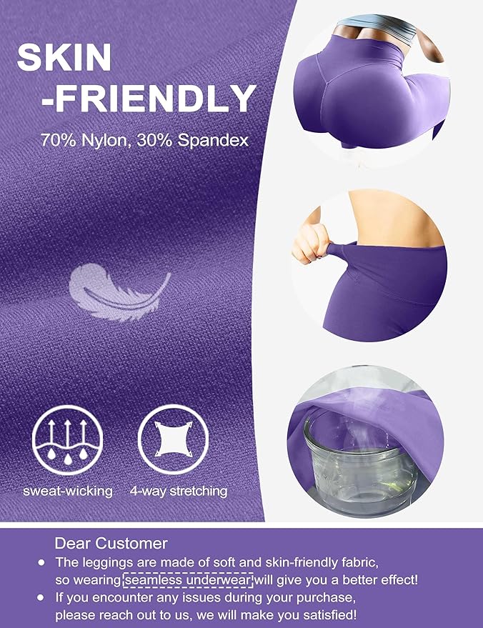 Olmlmt No Front Seam Workout Leggings for Women Tummy Control Butt Lifting Leggings Buttery Soft Gym Yoga Pants