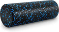 ProsourceFit High Density Foam Rollers 18 - inches long, Firm Full Body Athletic Massage Tool for Back Stretching, Yoga, Pilates, Post Workout Muscle Recuperation, Black/Blue