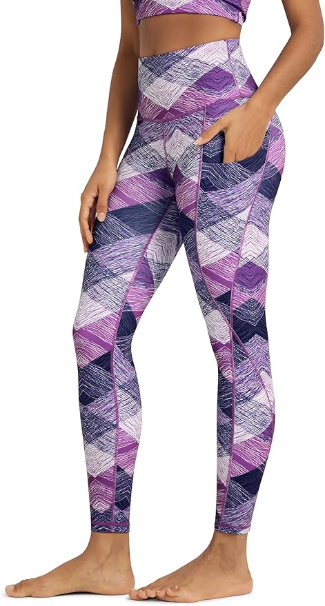 ODODOS Women's High Waisted Yoga Leggings with Pockets, Tummy Control Non See Through Workout Athletic Running Yoga Pants