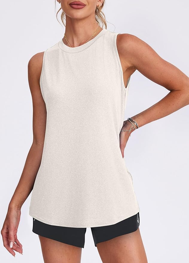 Womens Workout Tank Tops Lightweight Sleeveless Shirts for Women Loose Fit Tops for Athletic Running Tennis Yoga