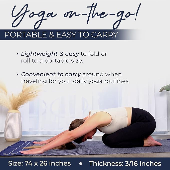 Y O Gayo Handmade Organic Yoga Mat made with 100% Organic Cotton Yoga Mat - Natural Yoga Rug for Exercise, Workout, & Fitness Rug - Hand Weaved, Washable - 74 inches X 26 Inches - multi-color