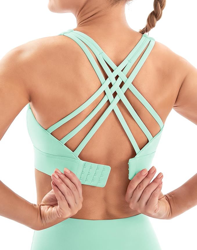IUGA Sports Bras for Women High Support Large Bust High Impact Womens Sports Bras Strappy Padded Sports Bra