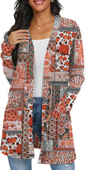 Womens Casual Lightweight with Pocketes Long Sleeve Open Front Cardigan