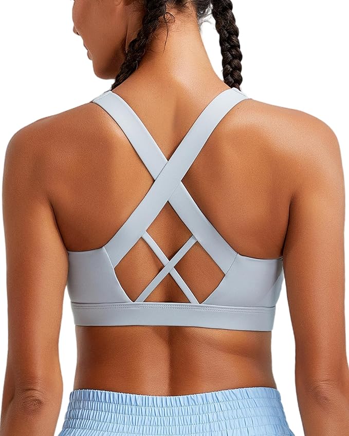 RUNNING GIRL Sports Bra for Women, Molded Cup High Impact Sports Bras for Women with Sewn in Pads