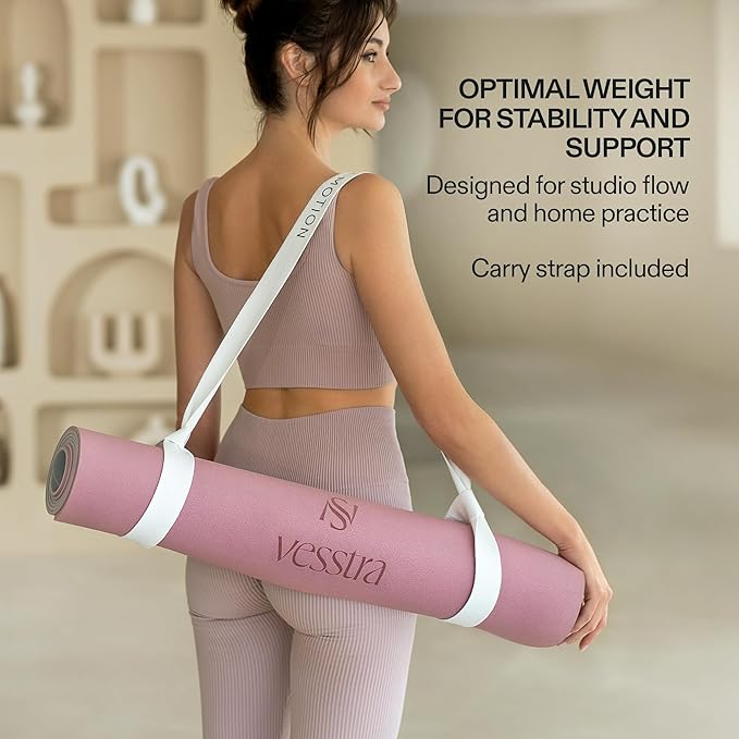 Premium Yoga Mat – Sweat-Activated Non-Slip PU Grip I Natural Rubber Base I 4mm for Yoga, Pilates & Workouts