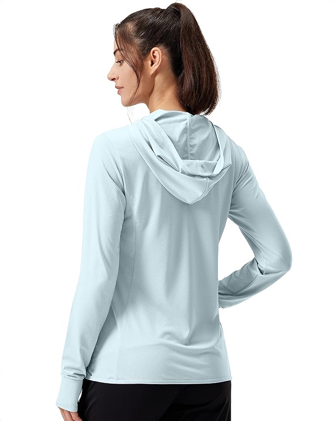Soothfeel Women's UPF 50+ Sun Protection Hoodie Jacket Lightweight Long Sleeve Sun Shirt for Women with Pocket Hiking Outdoor