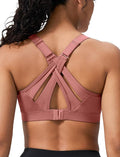Yvette Sports Bra High Impact Adjustable Criss Cross Back, Full Support for Large Bust No Bounce