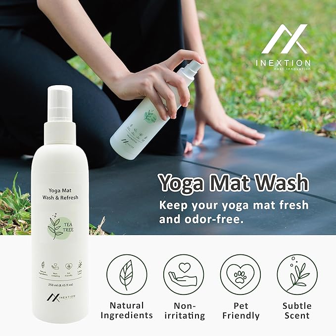 Yoga Mat Wash – Yoga Mat Spray for All Mats and Pilates, Yoga Accessories, Fitness Equipment and Gym Accessories Cleaner, Non-irritating, Non-alcohol - 8.45fl oz (Chamomile)