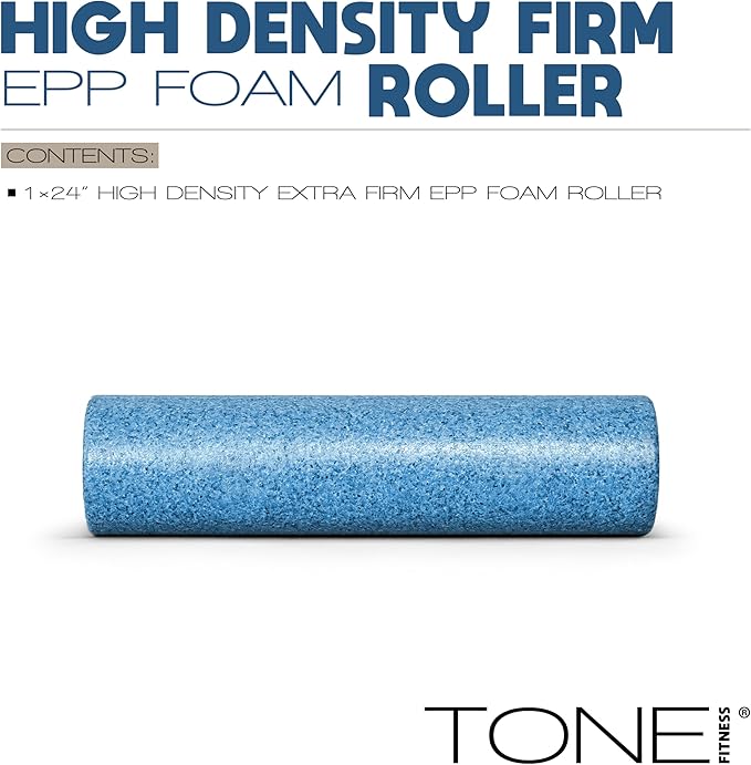Tone Fitness High Density EPP Foam Exercise Foam Roller for Yoga, Pilates, Stretching, Massage, and Recovery | Multiple Sizes and Colors