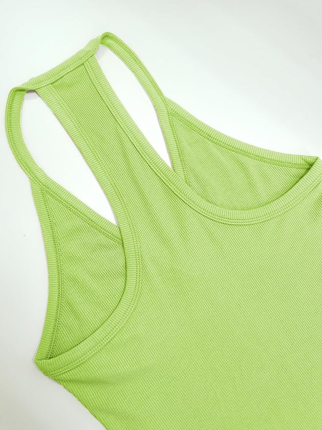 iGENJUN Workout Tops for Women Racerback Basic Tank Summer 2026 Camisole V Neck Slim Fit Ribbed Sleeveless