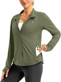 Soothfeel Women's UPF 50+ Lightweight Athletic Jackets Sun Protection Zip Up Long Sleeve Shirts Hiking Workout Outdoor Pocket