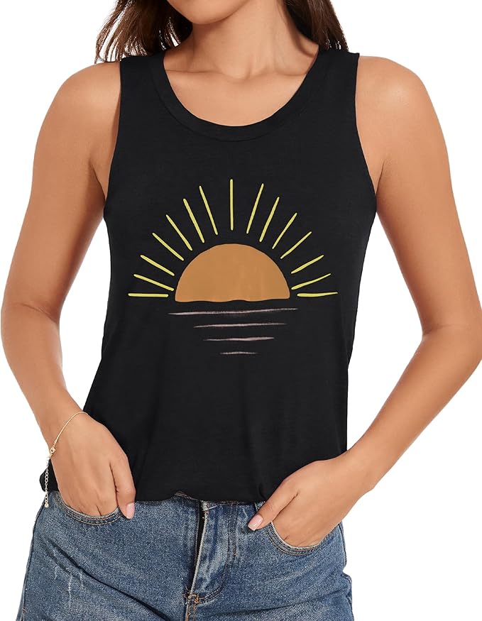 JILUVIN Tank Tops for Women Racerback Summer Sleeveless Casual Graphic Basic Top Shirts 2026
