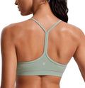 CRZ YOGA Butterluxe Y Back Sports Bras for Women - Padded Racerback Low Impact Spaghetti Thin Strap Workout Yoga Top