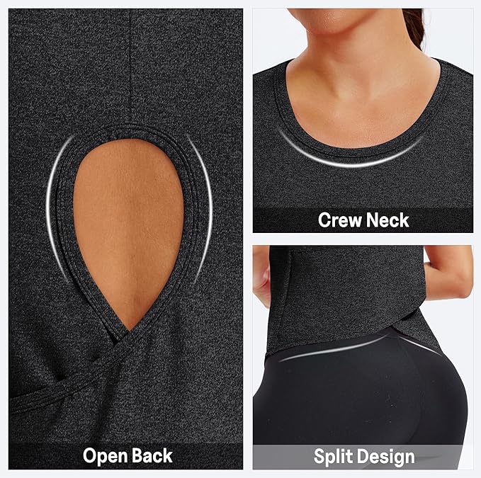 Alaroo Womens Workout Tank Tops Sleeveless Short Shirts for Sport Athletic Yoga Running Gym Loose Crop 2026
