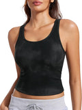 CRZ YOGA Butterluxe Double Lined Tank Tops for Women - Workout Casual Scoop Neck Racerback Crop Sleeveless Shirt