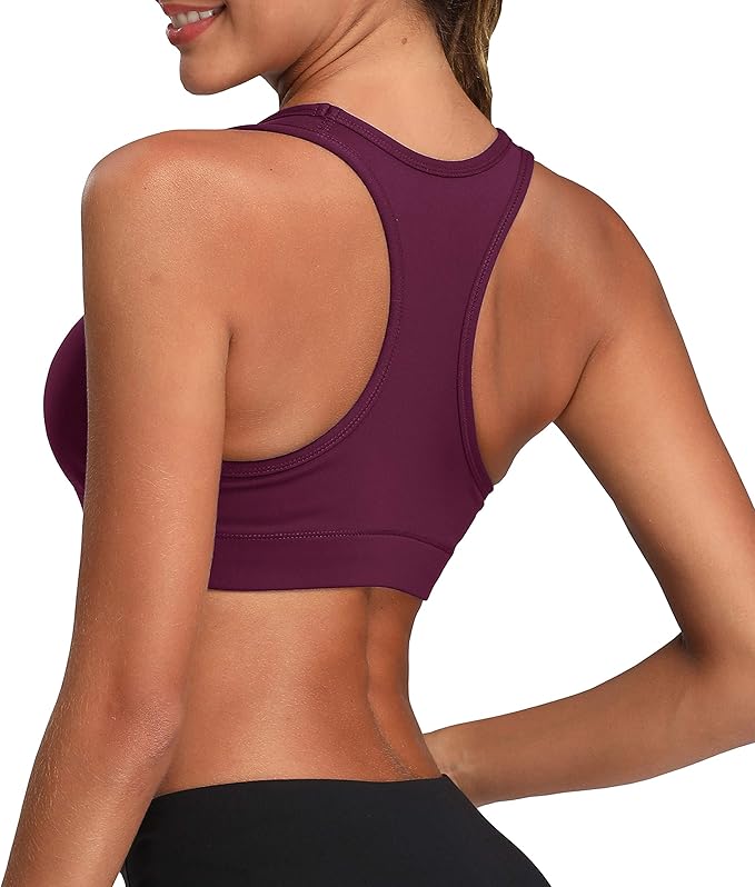 Oalka Women's Racerback Sports Fitness Support Workout Running Bras