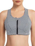 Yvette Zip Front Sports Bra - High Impact Sports Bras for Women Plus Size Workout Fitness Running