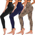 TNNZEET 3 Pack Leggings for Women - Black Tummy Control High Waisted Soft Yoga Pants for Workout Gym Running with Pockets