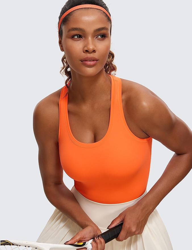CRZ YOGA Butterluxe Racerback Tank Tops for Women - Yoga Workout Casual Gym Athletic Camisole Tight Sleeveless Shirts